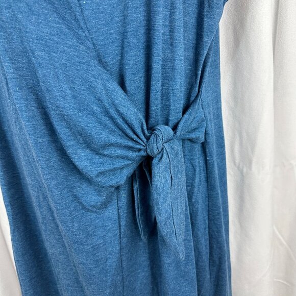 Shein Womens Blue Knot Front Casual Dress Size L - Picture 2 of 6